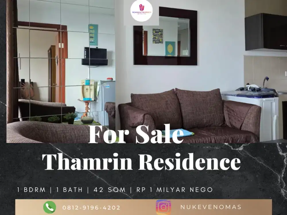 Dijual Apartment Thamrin Residence Type L 1BR Full Furnished