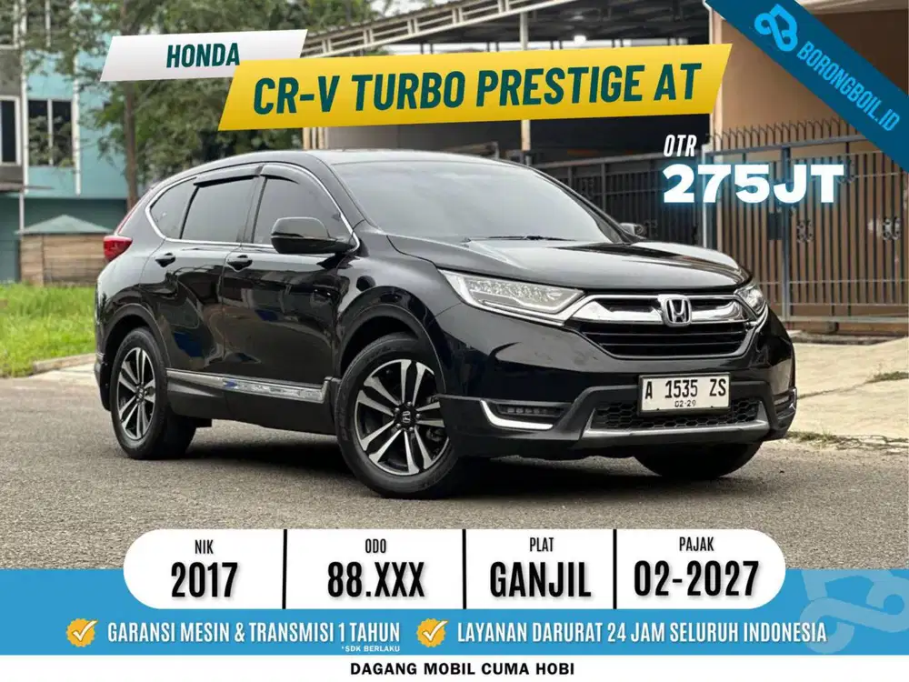 Honda CRV 1.5 Turbo Prestige AT 2017 Black Mica Metallic Hitam
