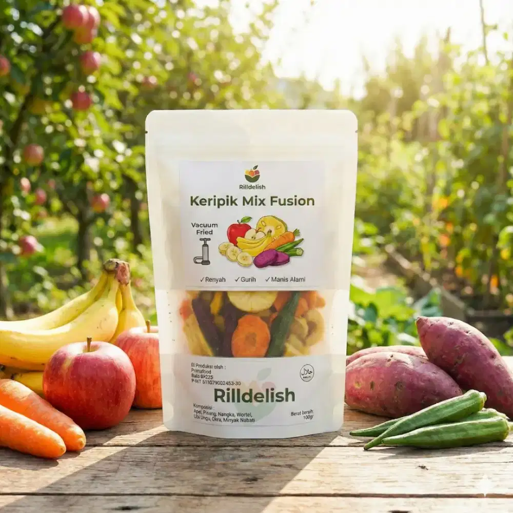 Keripik Mix Buah Sayur Fusion Rilldelish 100gr.