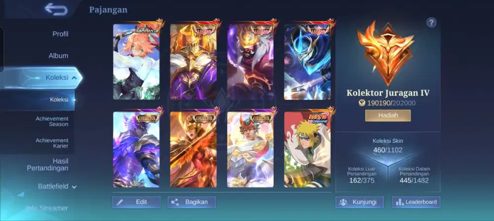 Akun Mobile Legend kolektor juragan4