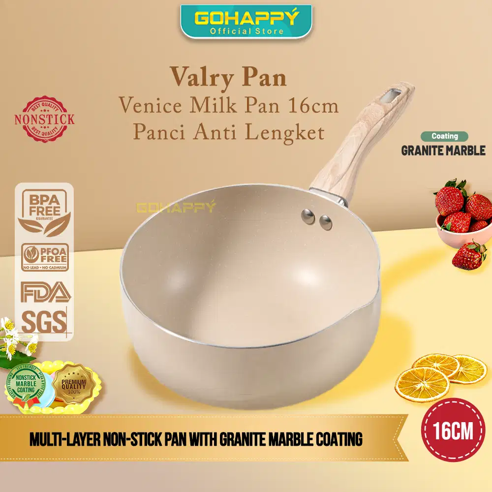 Milk Pan 16cm White Granit Anti Lengket Venice Panci Susu MPASI Bayi