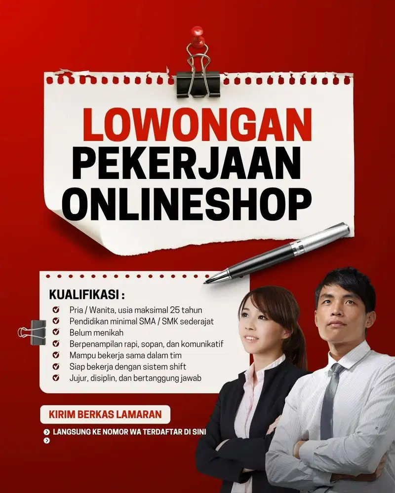 lowongan online shop picker + packing