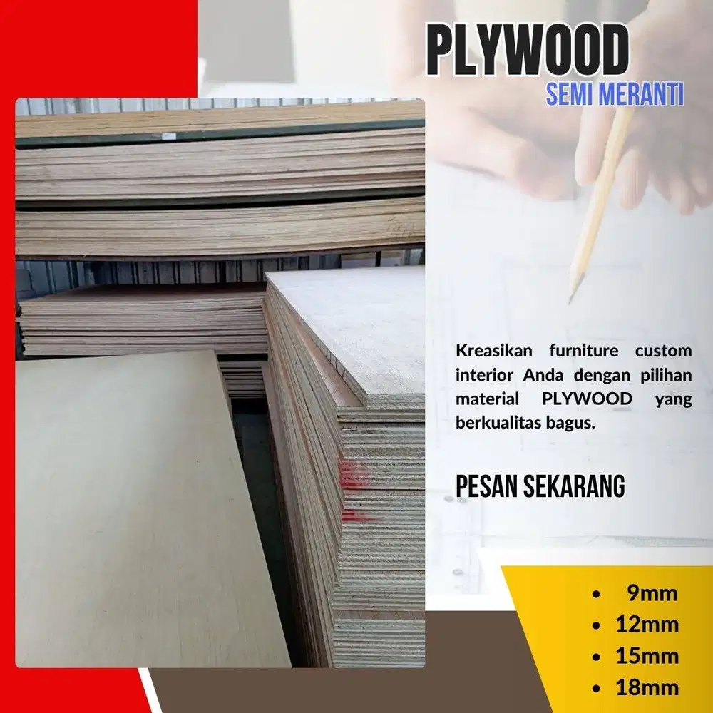 harga triplek semi meranti halus 2 sisi tebal 9 mm