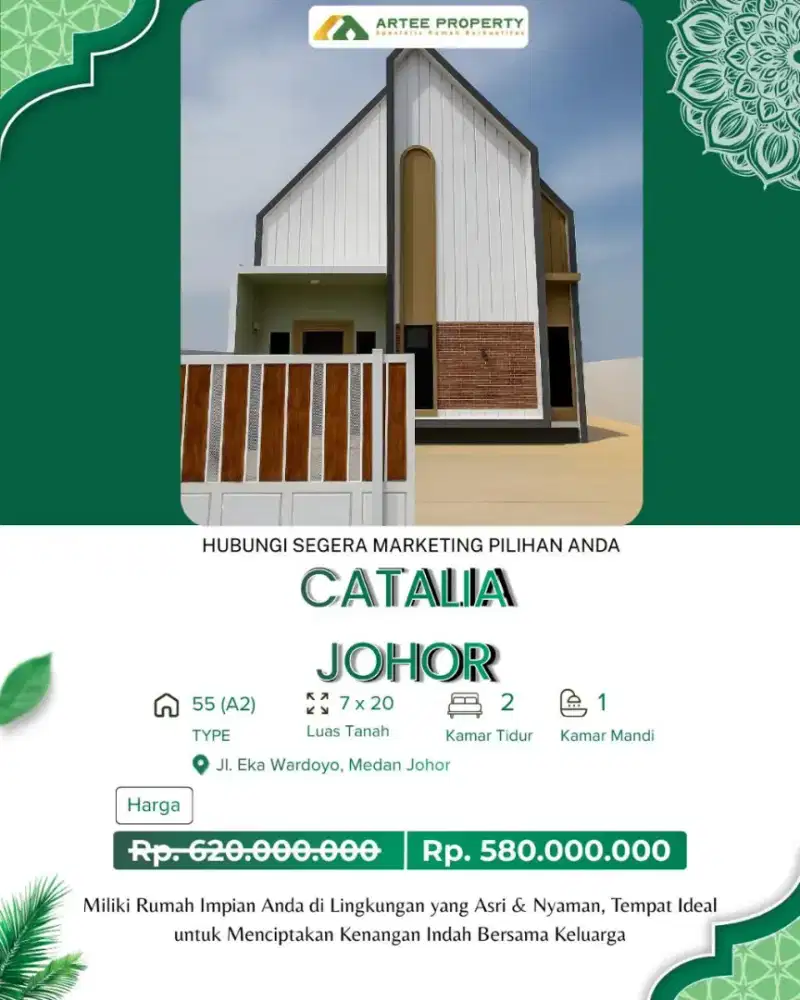 PERUMAHAM DI JOHOR 1 LANTAI, PINGGIR JALAN