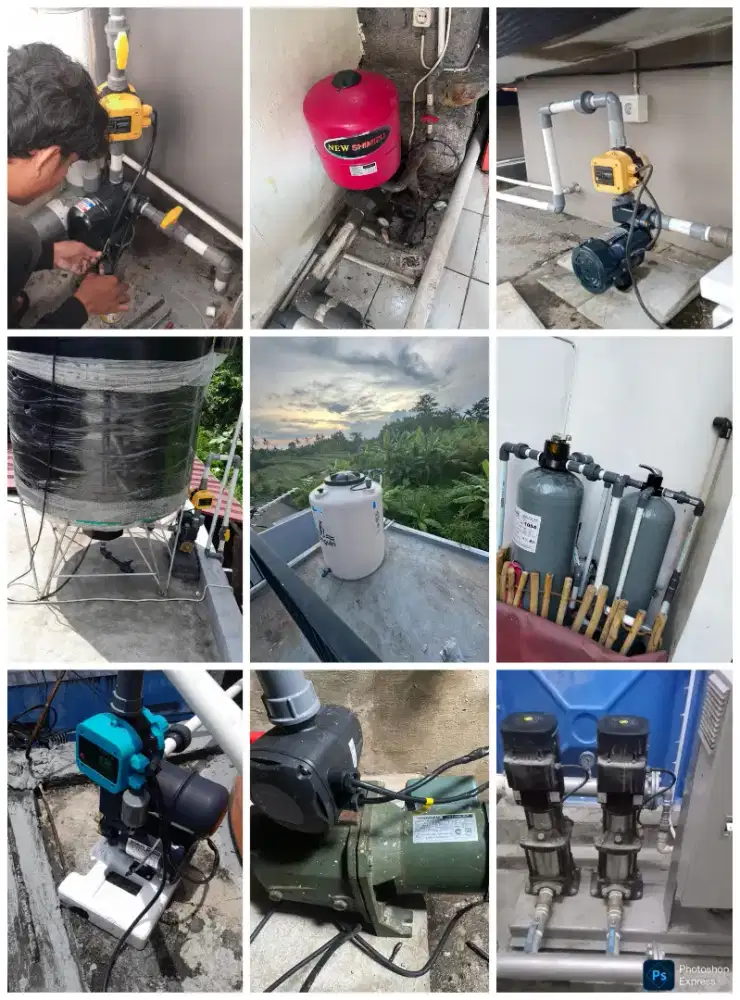 Sevis pompa air servis sanyo tukang ledeng pipa bocor kran patah