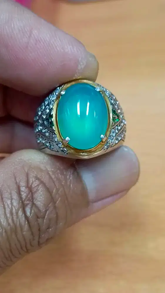 Batu Bacan Giwang Ring Perak
