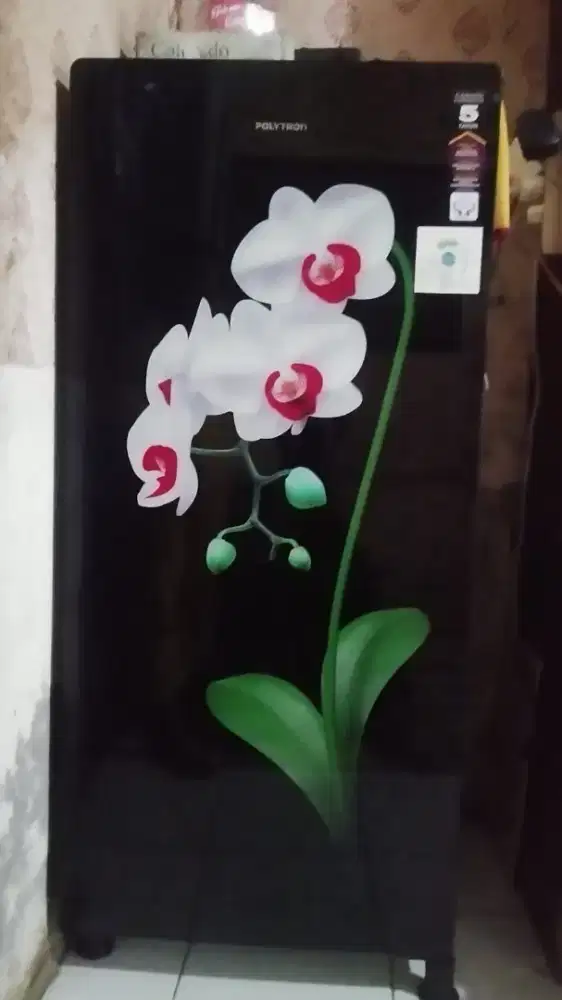 Di jual kulkas 1 pintu merk polytron glass dor