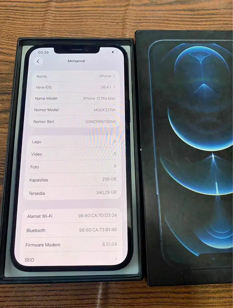 iPhone 12 Pro Max 256GB Allop Mulus Ex. Inter Full Set