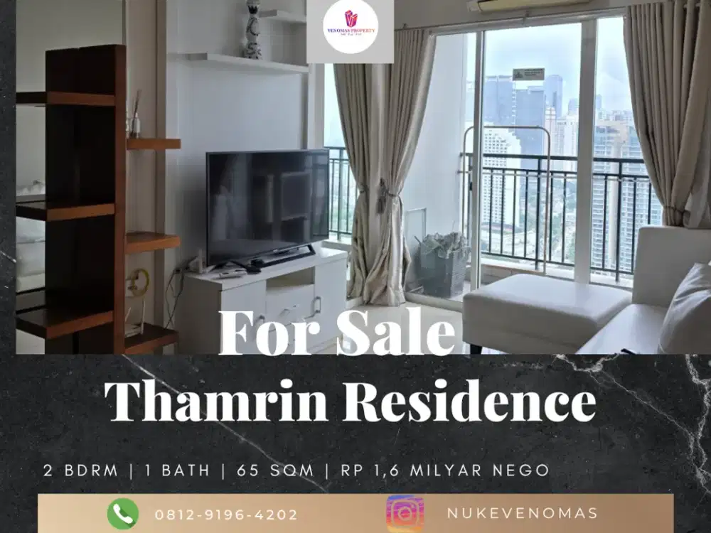 Dijual Apartement Thamrin Residence 2BR Full Furnished