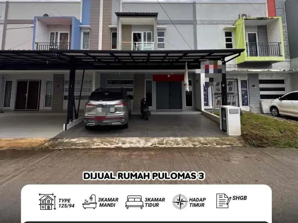 Dijual Rumah atau townhouse pulomas batam center
