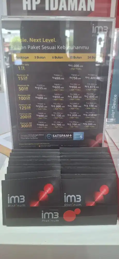 Indosat platinum 12bulan hanya 66/bln