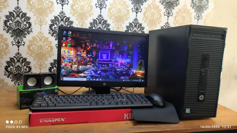 FULLSET CORE i3-6100, RAM 8GB DDR4 (128+500GB) LAYAR LED HP 19 INC