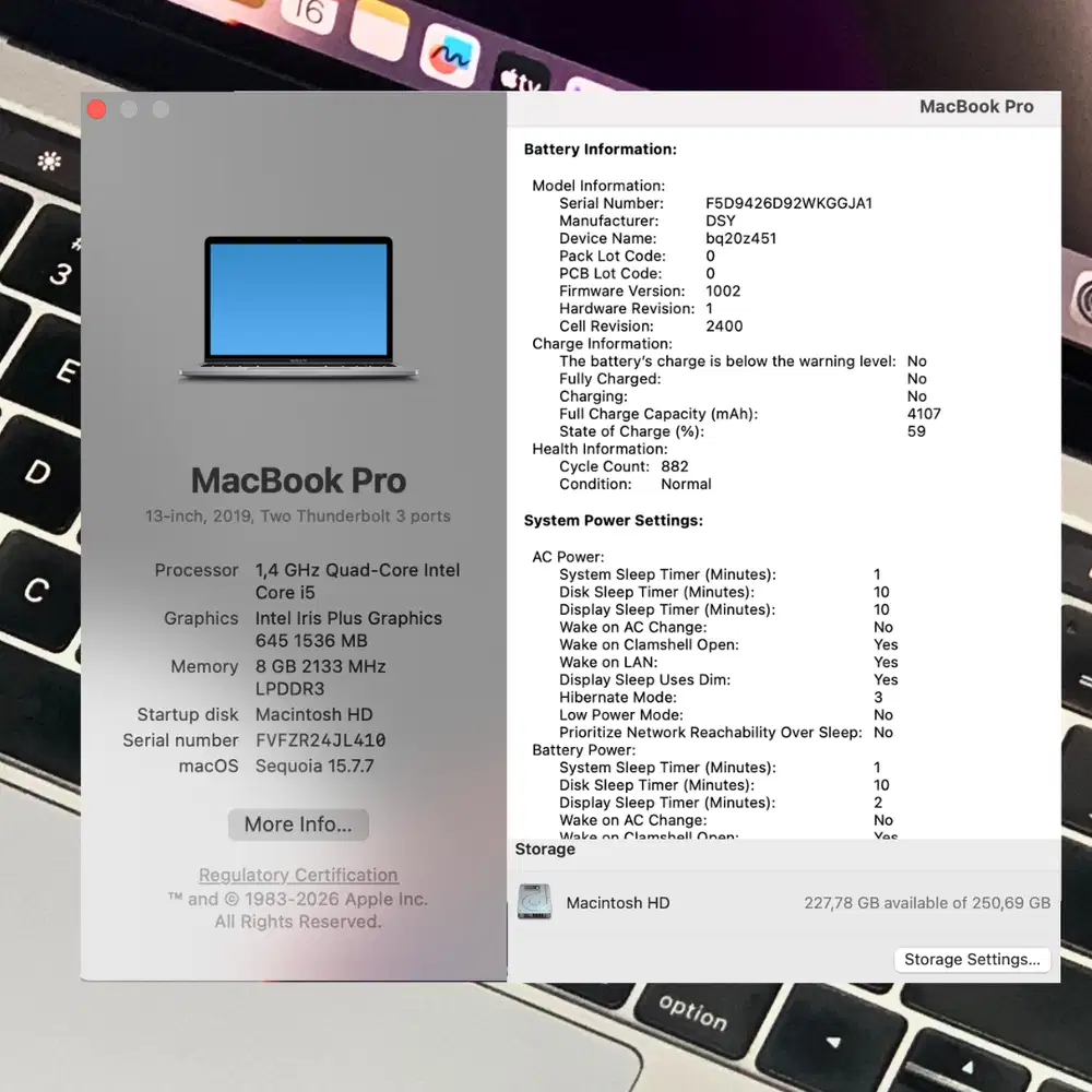 MURAH MACBOOK PRO 2019 TOUCHBAR 8GB/256GB