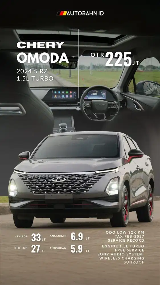 Chery Omoda 5 RZ 1.5L Turbo 2023 Sunroof! Fitur Melimpah
