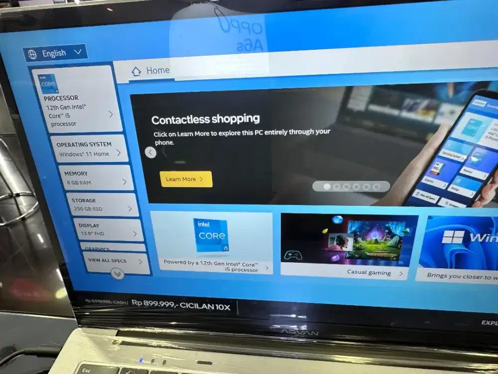 laptop Advan core i5 dengan cicilan home credit