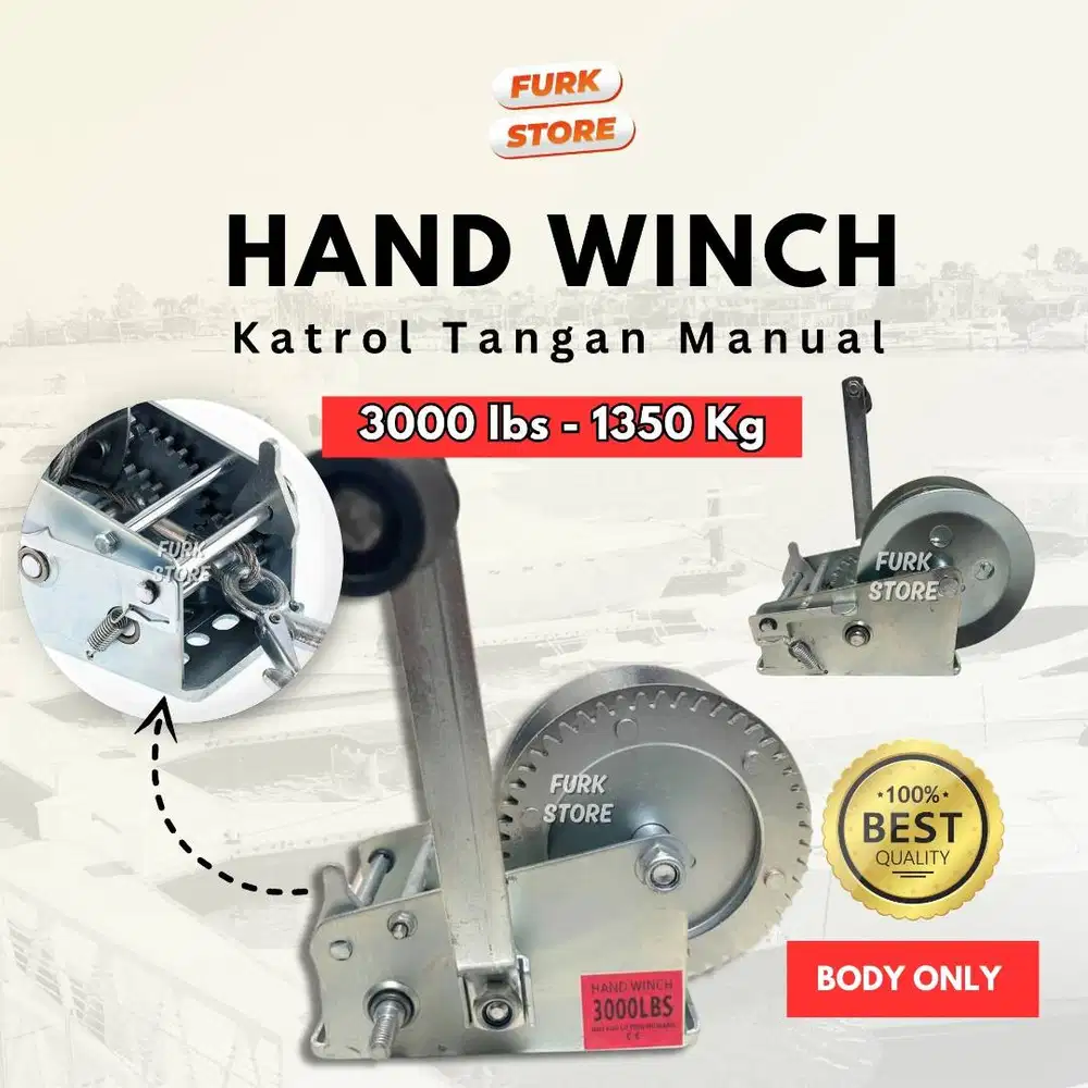 HW3000 Hand Winch 3000LBS – Winch Manual | Katrol Seling Baja | Katrol
