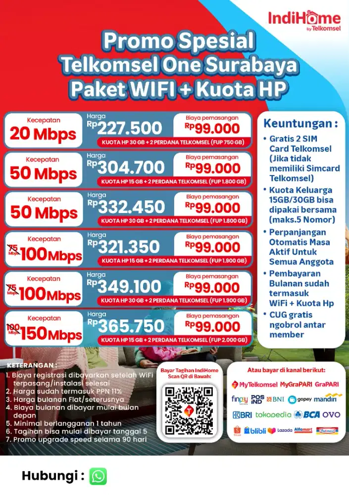 Pasang baru IndiHome Tsel ONE & INTERNET only