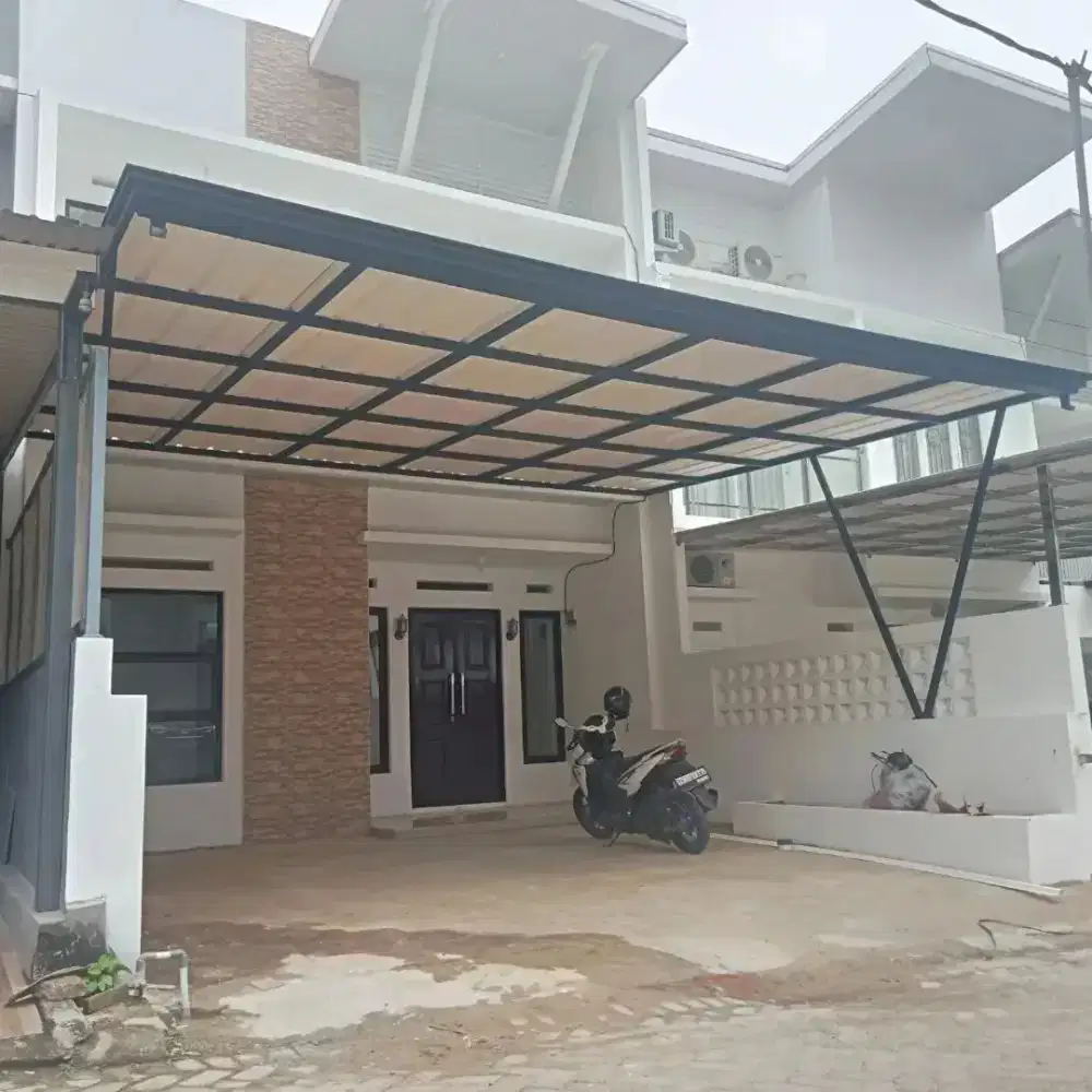 Kanopi atap alderon rangka besi