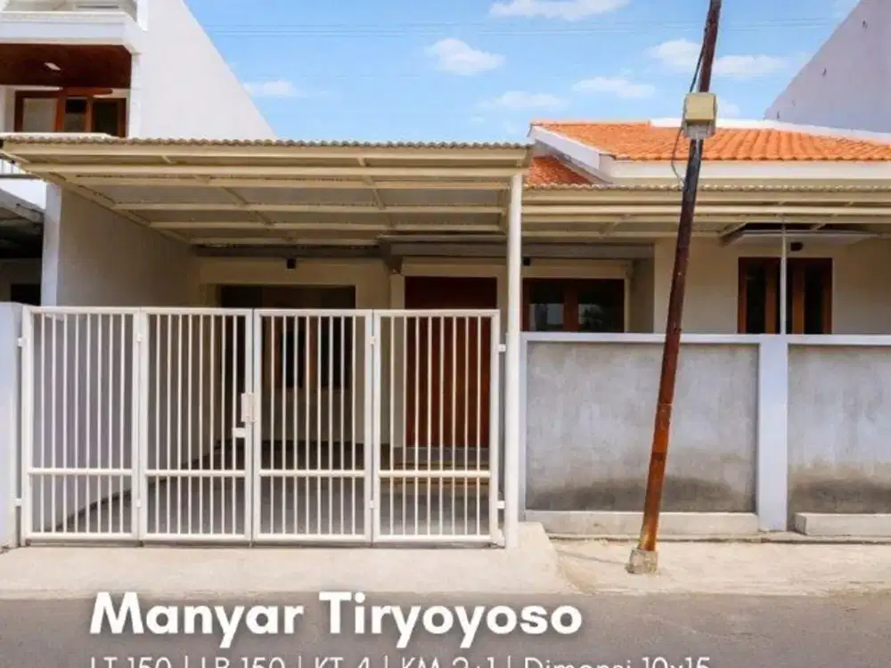 Rumah Manyar Tirtoyoso  STRATEGIS, SIAP HUNI