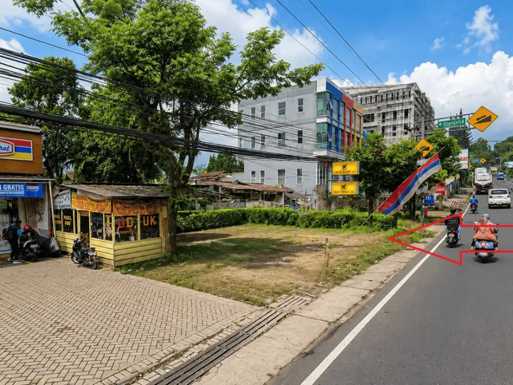Tanah Dijual di Cisarua Puncak Bogor, Nempel Indomaret Jalan Raya Puncak