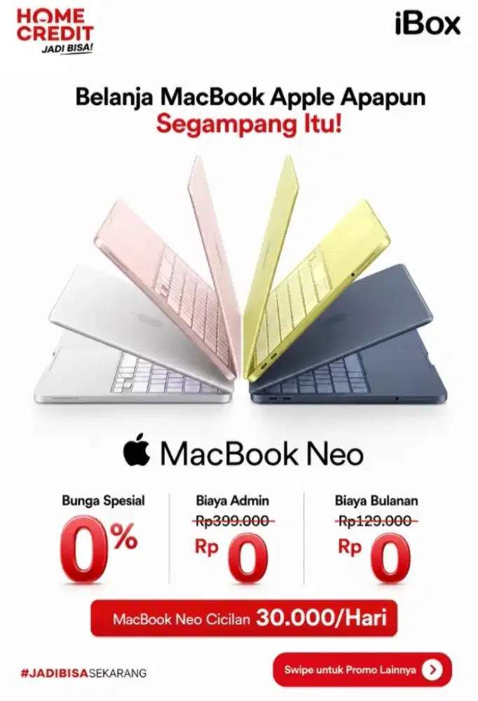 KREDIT PO MacBook NEO gratis 1x-2xcicilan