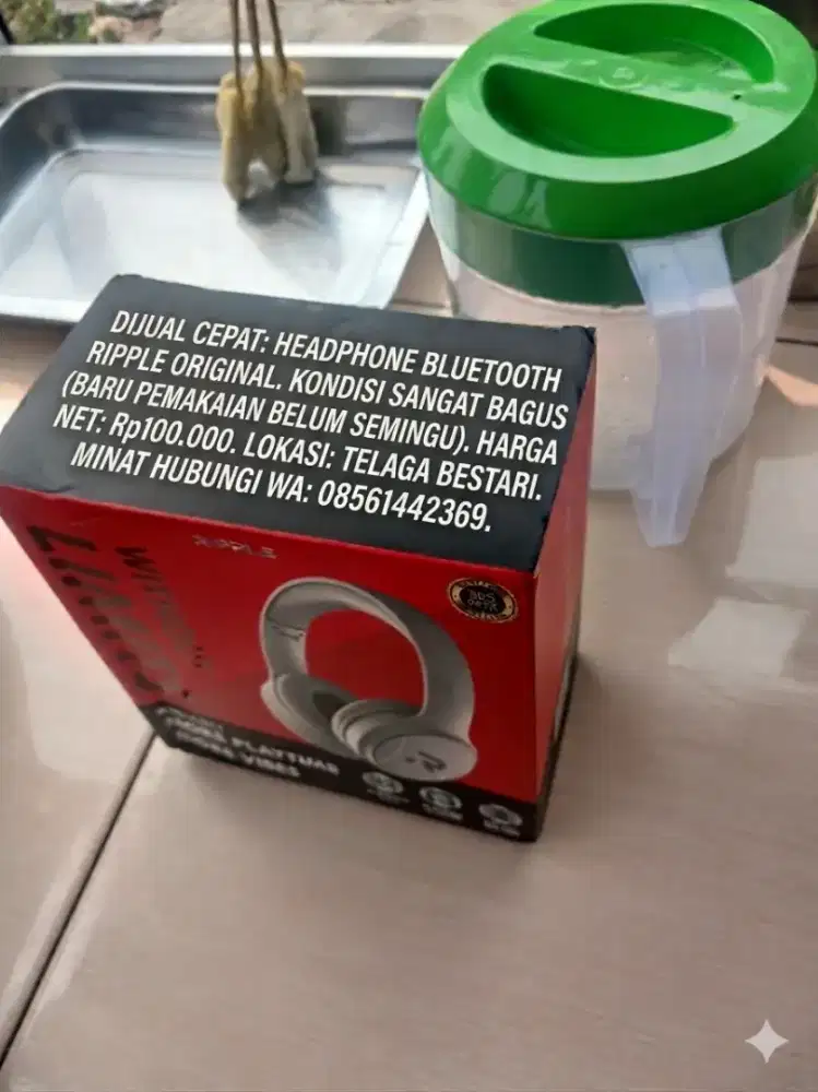 ​Headphone Bluetooth Ripple Original Like New Beli Belum Seminggu