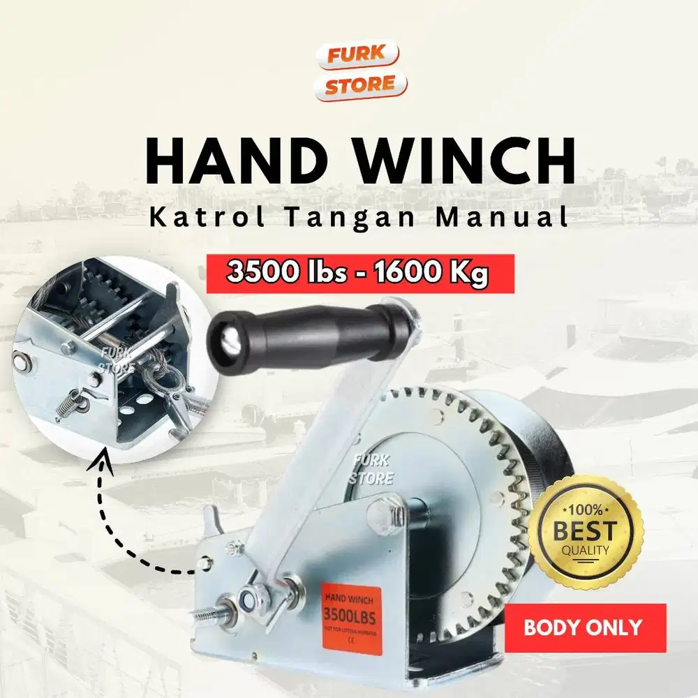 HW04 Hand Winch 3500LBS – Katrol Manual | Winch Tangan | Hand Winch
