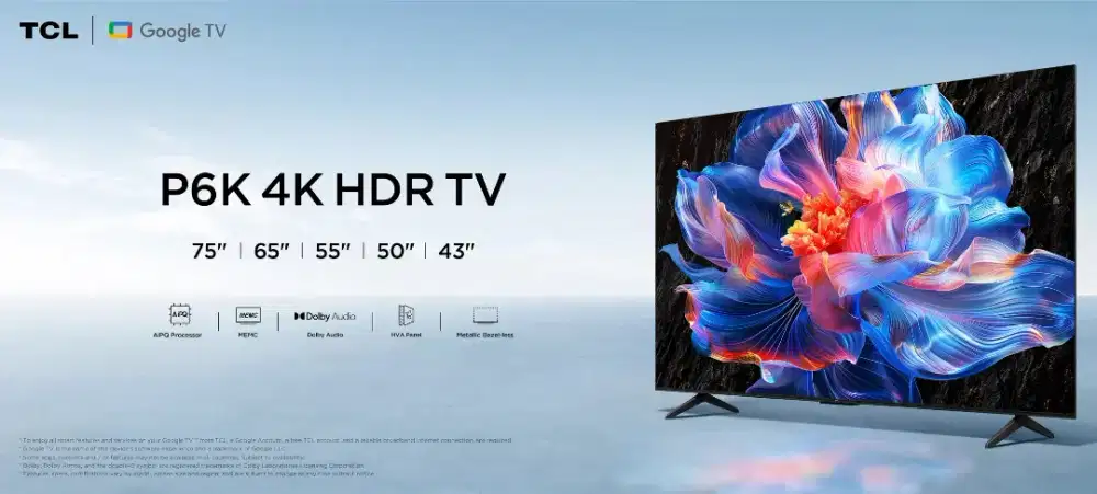 TCL P6K 4K HDR Google TV 55 inch