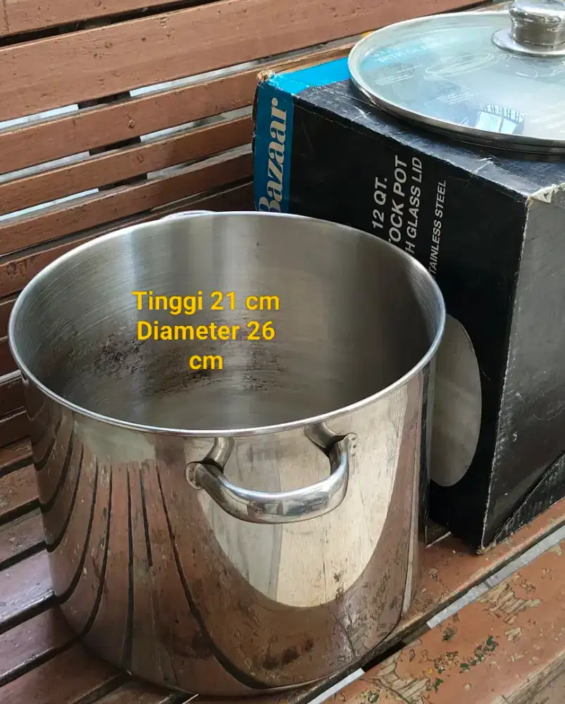 Panci Stainless tutup Kaca