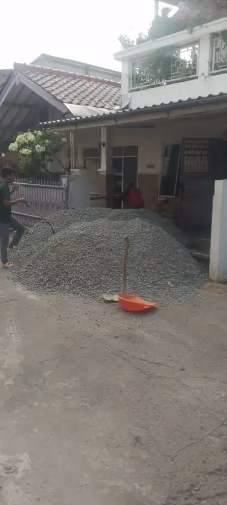 Pasir pasang batu belah sirdam limestone abu batu makadam 5/7