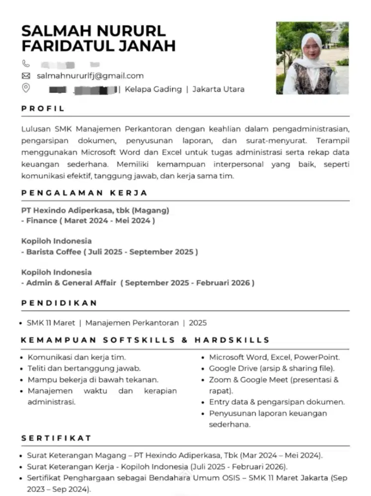 MENCARI PEKERJAAN ADMIN, KASIR, CREW, RESEPSIONIS, OPERATOR PRODUKSI