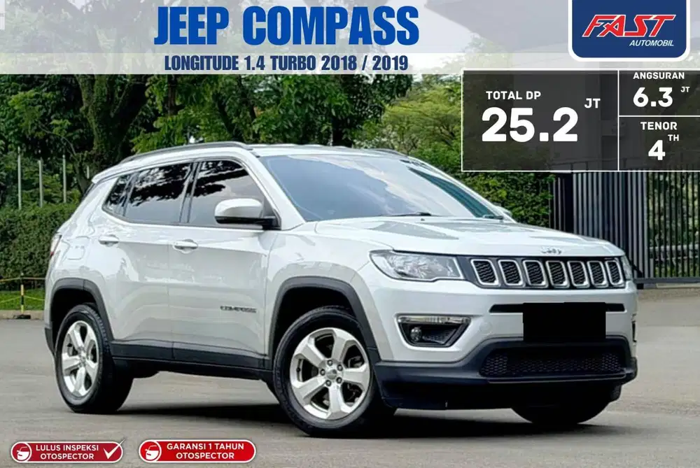 LOW KM GARANSI 1TH DP 25JT JEEP COMPAS TURBO 2018 PAJAK PANJANG