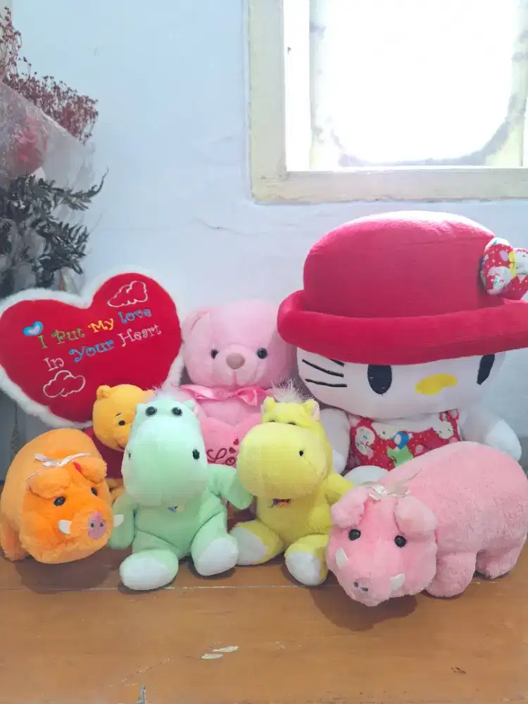 Boneka hello kitty, teddy bear, winnie the pooh, babi, kuda nil