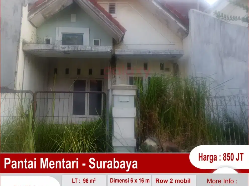 Rumah Hitung Tanah Di Perumahan Pantai Mentari Surabaya