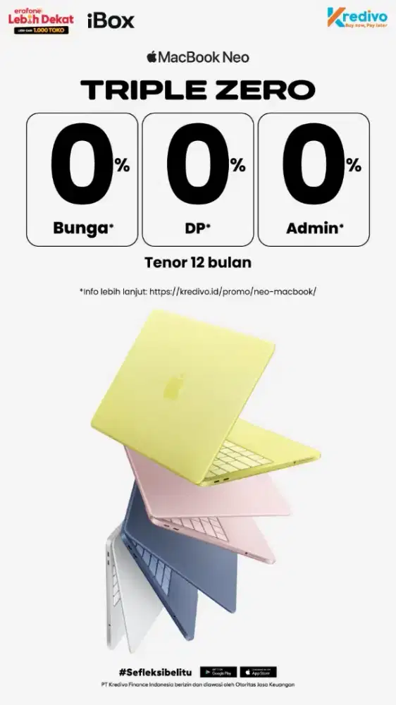 Cash, credit Macbook Neo cicilan 0%