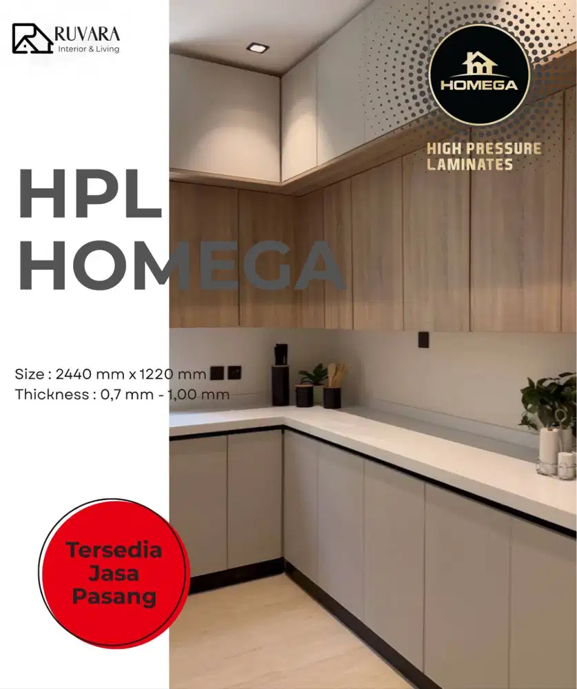 HPL HOMEGA Wood Series D | Motif Kayu Natural Premium | Ukuran 244cm