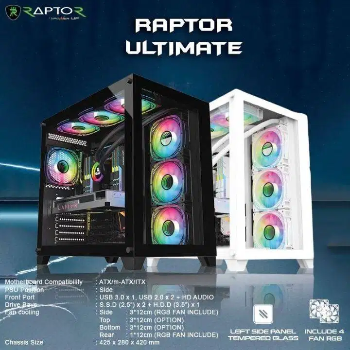 NEW- Casing PC Gaming RAPTOR ULTIMATE