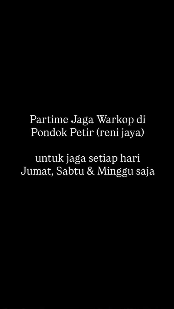 Partime Jaga Warkop di Pondok Petir (Reni Jaya)