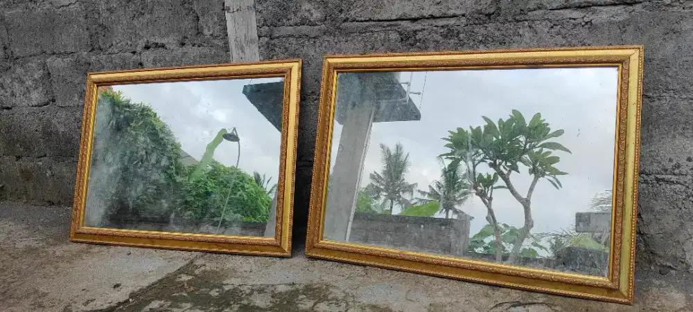 Cermin ukuran barbershop 1 pasang kaca tebal 5mm