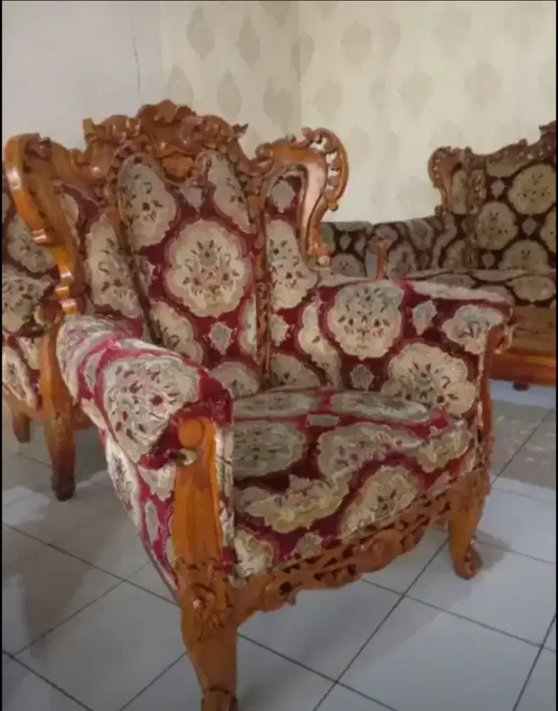 set kursi tamu jati Jepara asli 3211 siap pakai diplitur lg