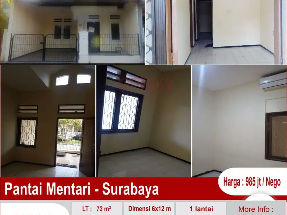 Rumah 1 Lantai Di Perumahan Pantai Mentari Surabaya