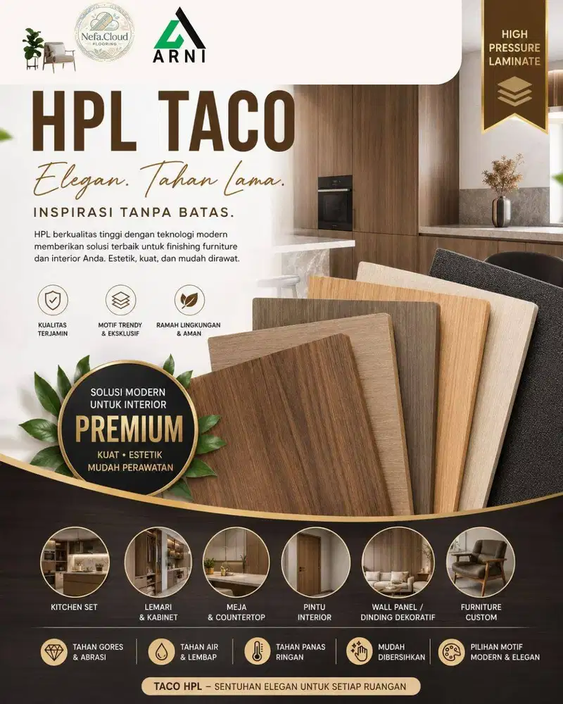 HPL Taco Lapisan Furniture Motif Woodgrain I Type AA/H/B/AC | Mudah Pa