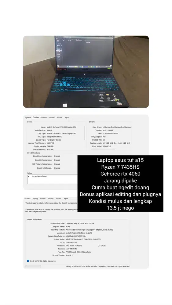Jual Asus Tuf A15
