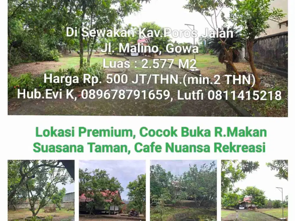 Di Sewakan Kavling, Poros Jalan, Jl. Malino, Gowa