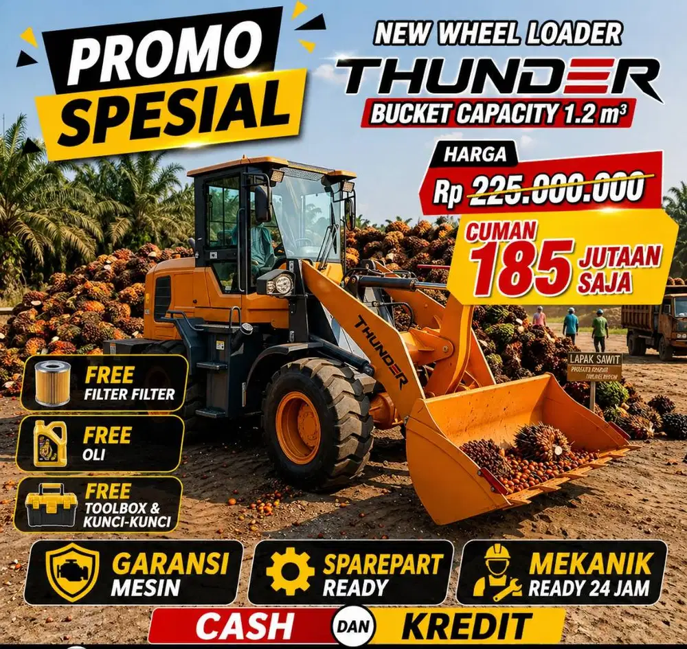 Thunder Wheel Loader China Tangguh dan Handal Garansi Part Ready Stock
