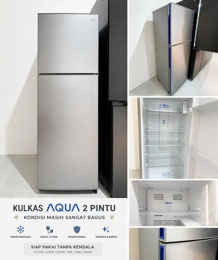 DIJUAL KULKAS 2 PINTU MERK AQUA MULUSSS