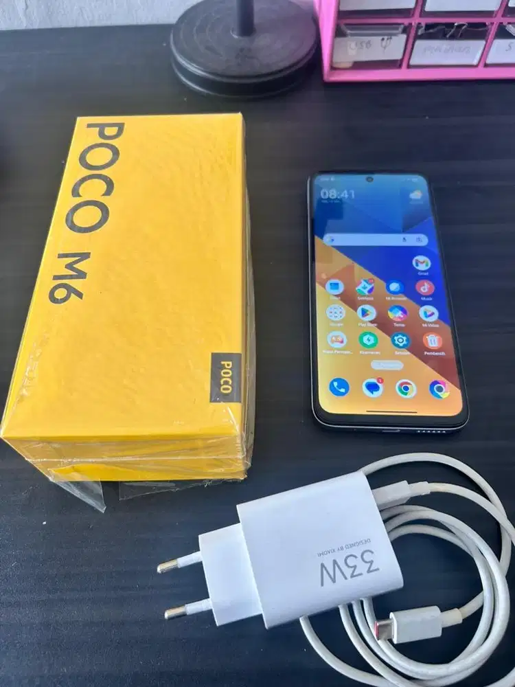 Poco M6 biru muluss fullset 99%