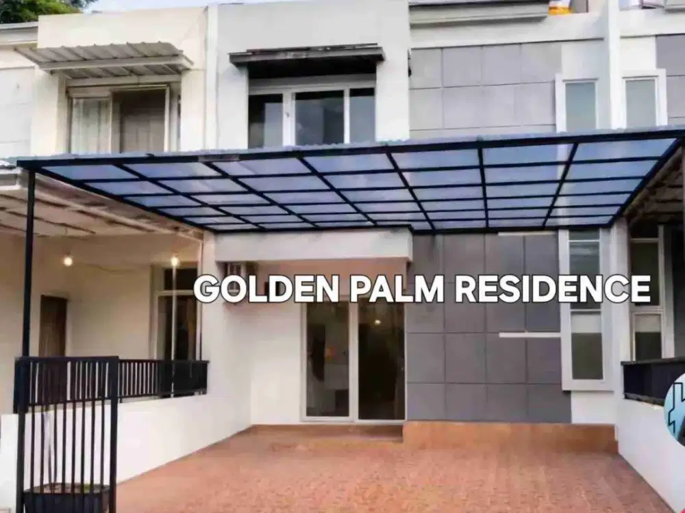 Dijual Rumah Golden Palm residence, 6x12.5, 75 m2, 2.5 lt, 3+1 kt, 2 +1 km, pam, shm, pln. 4.400 watt, full furnish