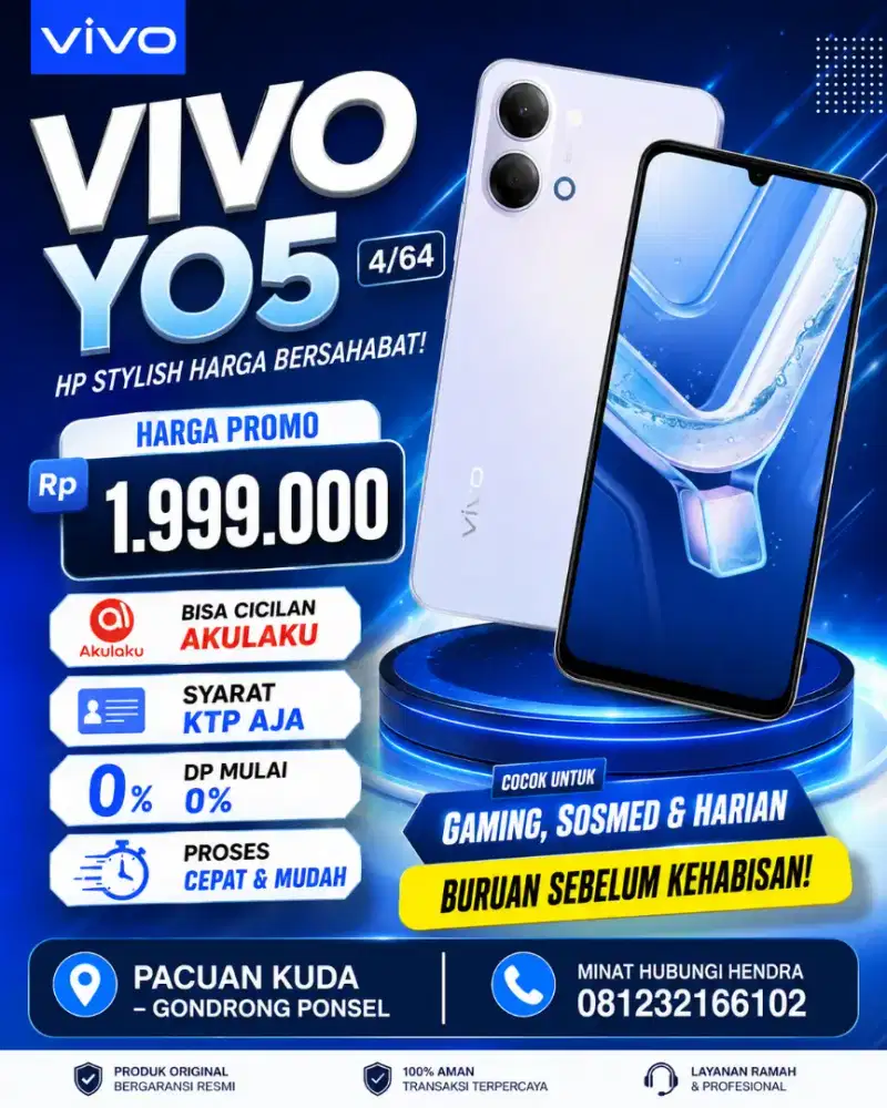 Vivo Y 05 4/64 ready di Surabaya
