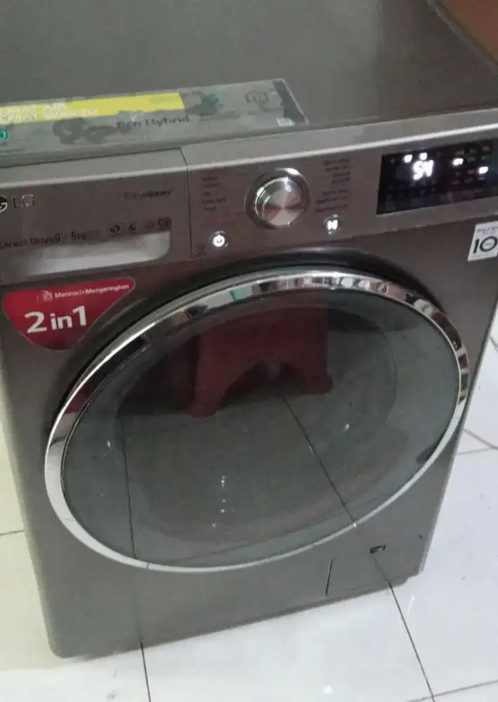 Bu Mesin Cuci Frontloading LG 9/5kg,sdh dryer,bs 100% kering,normal